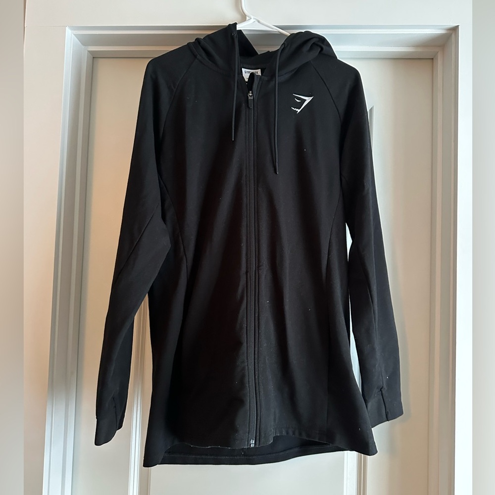 Gymshark Long Black Full-Zip Hoodie